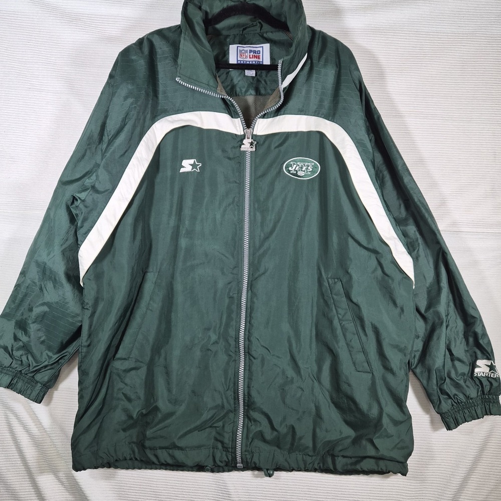 Vintage New York Jets Starter Pro Line Authentic Windbreaker Mens‎ 2XL Green